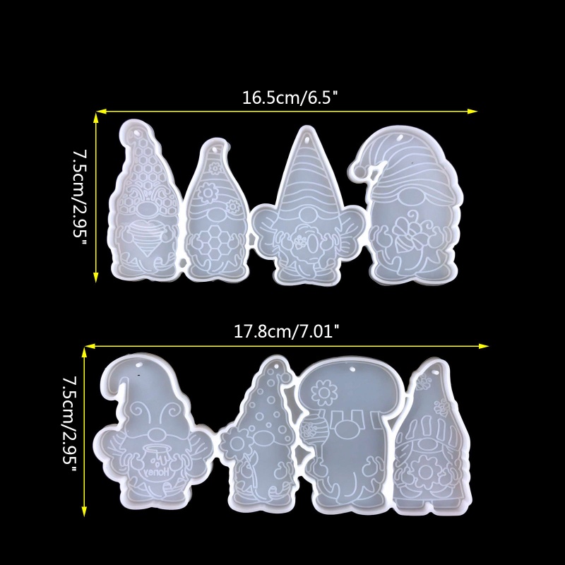 Khuôn Silicone Làm Móc Khóa Hình Ông Già Noel / Chú Ong Nhỏ Đáng Yêu