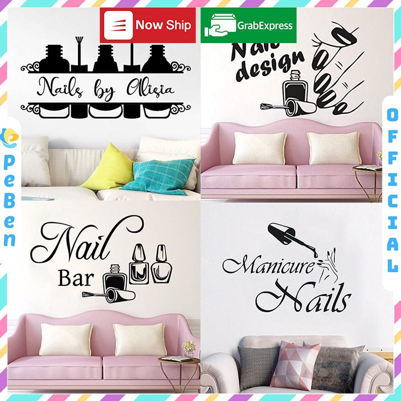 Tranh Mica 3D dán tường trang trí Nail Beautiful Trang trí Tiệm Nail, Spa 21 Kiểu Màu