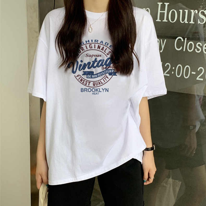 NRVP Áo Thun Mùa Hè Tay Cộc Oversize In Họa Tiết Phong Cách Hàn Quốc Cho Nam / Nữ