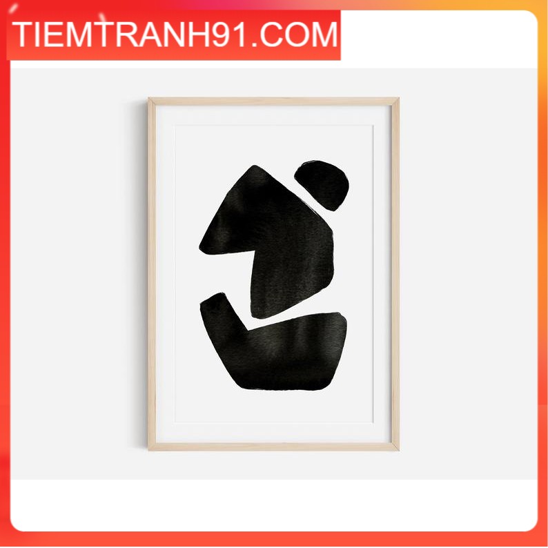 Tranh in cao cấp | Tranh nghệ thuật trừu tượng - Black Abstract Art Print, Black and White Abstract Art 04