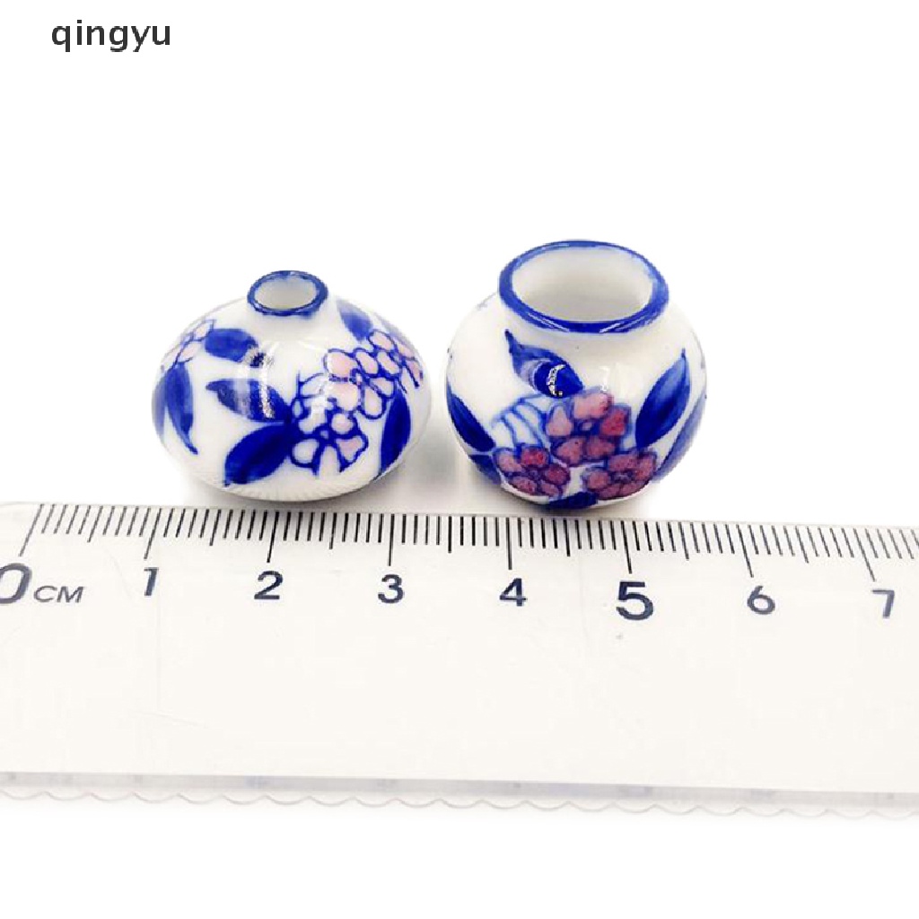 Set 2 Bình Hoa Mini Tỉ Lệ 1: 12 Dùng Để Trang Trí Nhà Búp Bê