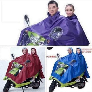 Áo Mưa 2 Đầu Phản Quang Vải Dù Ép PVC Chống Rách Có Kính Che Trước Mặt