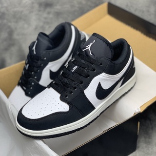Giày jordan cổ thấp panda nam nữ, giày sneaker jordan 1 đen trắng cổ thấp full bill + box