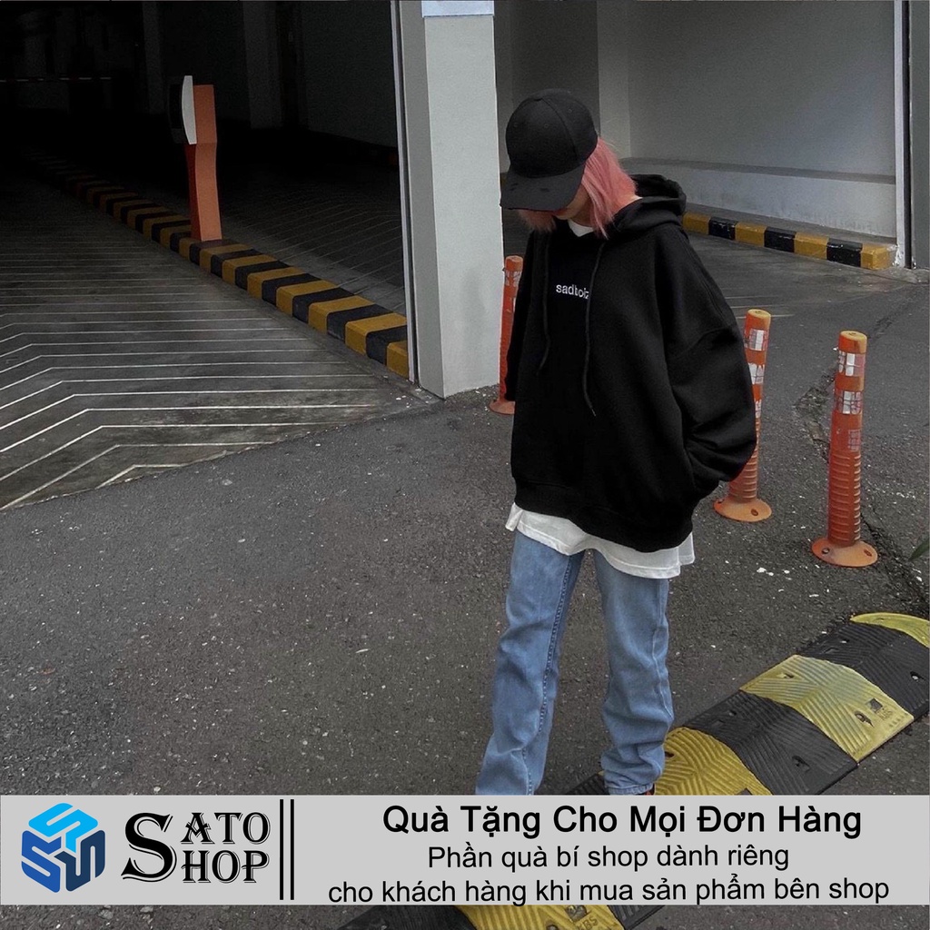Áo khoác nỉ hoodie sadboiz signature , tee local brand basic sadboy sad cry form rộng unisex nam nữ ulzzang SATO SHOP