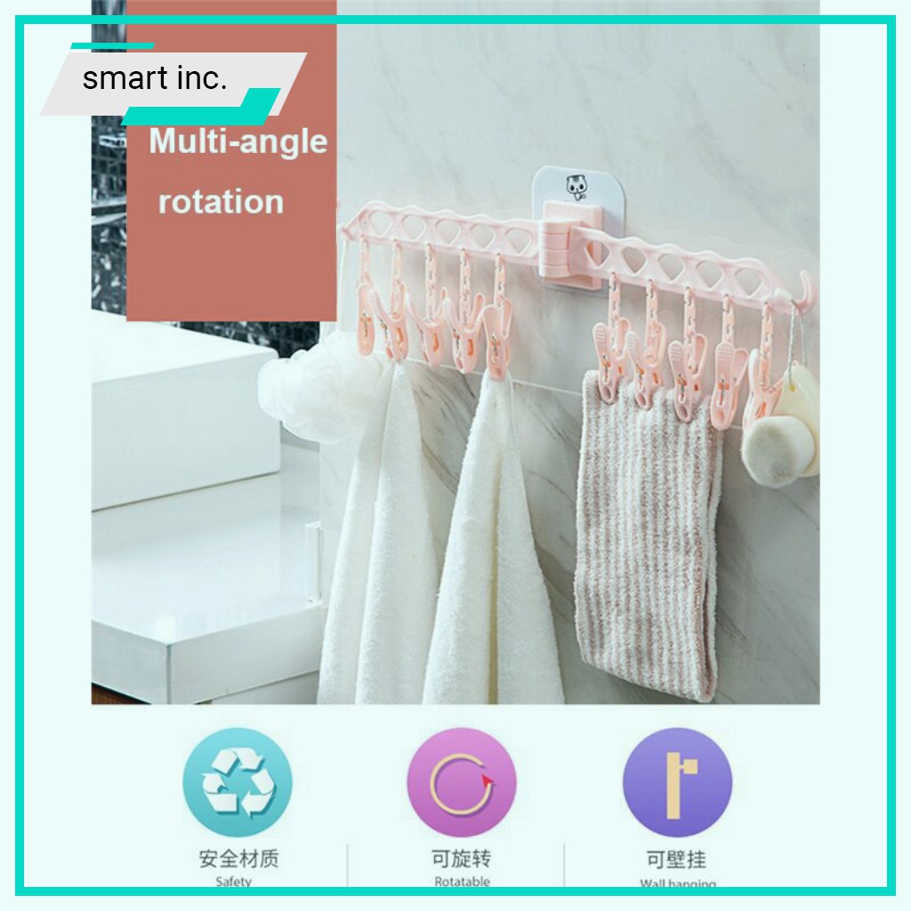 Móc Kẹp Phơi Tất Vớ Khăn Quần Áo Đồ Lót Trẻ Em Người Lớn Treo Ban Công Lan Can