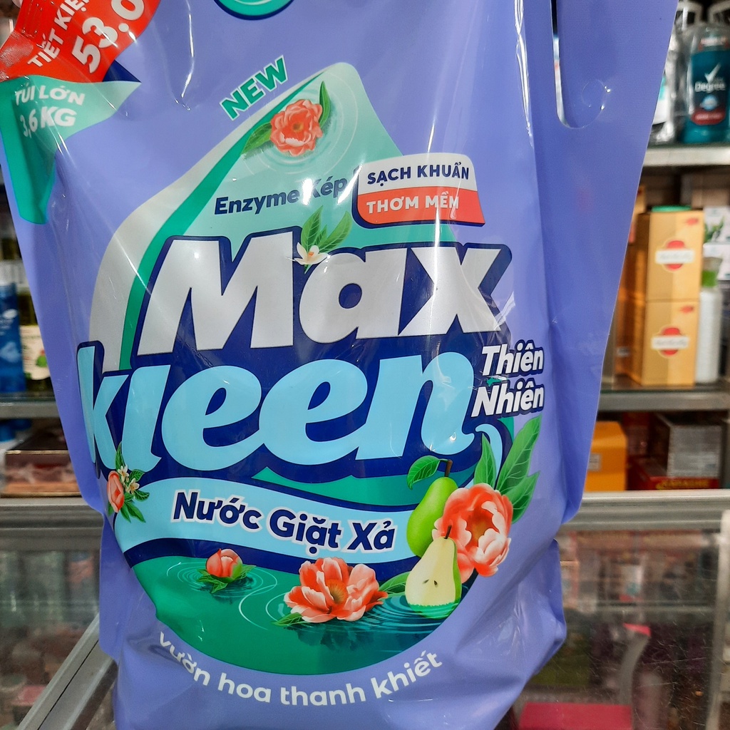 Nước Giặt Xả Max Kleen Thiên Nhiên Vườn Hoa Thanh Khiết túi 3,6kg