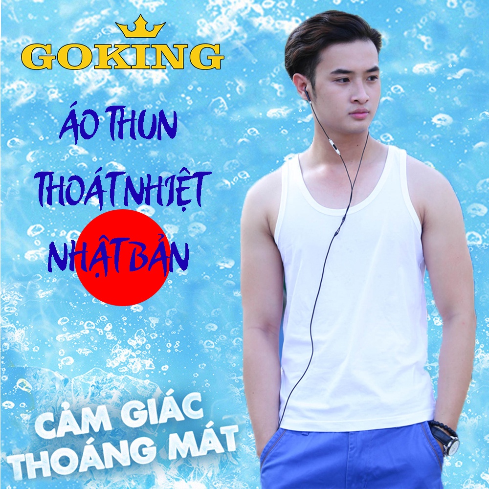 Áo thun ba lỗ nam GOKING, 100% cotton thoáng mát, kháng khuẩn, khử mùi