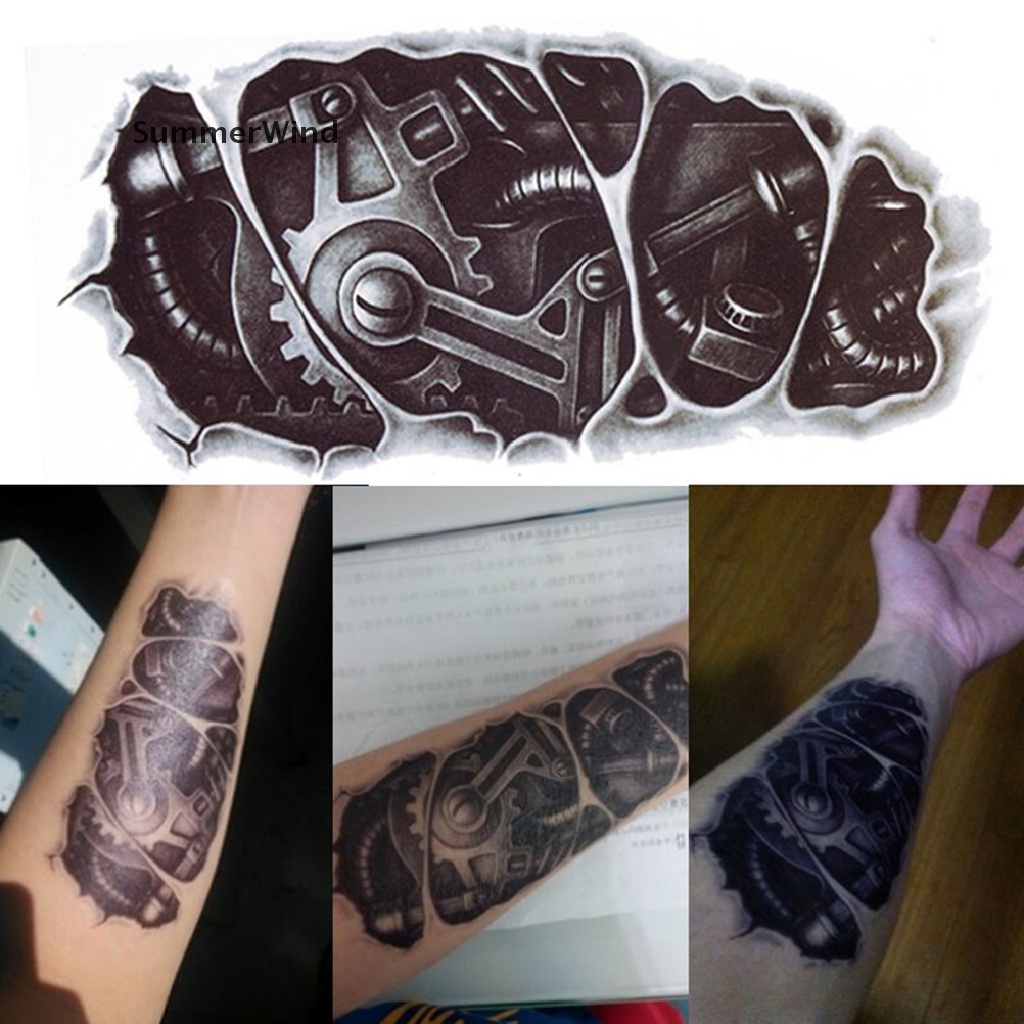 Hình Xăm Dán Họa Tiết robot 3d Chống Thấm Nước Độc Đáo