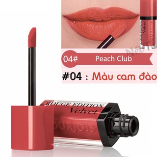 Son lì dạng nước Bourjois Rouge Edition Velvet Lipstick #04 Peach Club 7.7ml