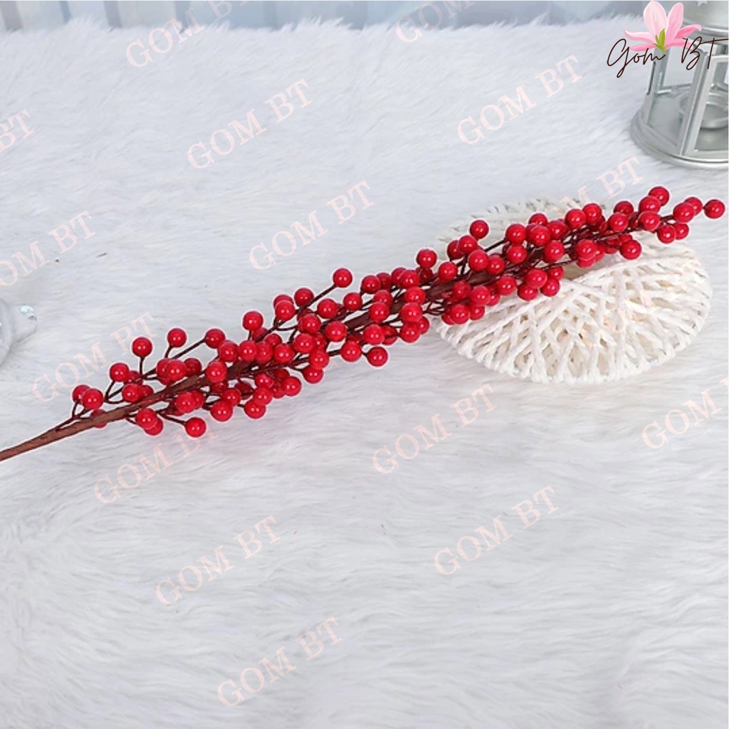 Hoa giả - Cành đào đông 6 nhánh decor trang trí cắm lọ bình đẹp