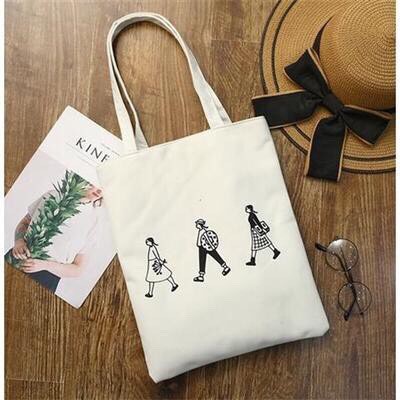 ( Trợ giá ) Túi Vải Đeo Vai Tote Bag 3 Người Trắng Xinh