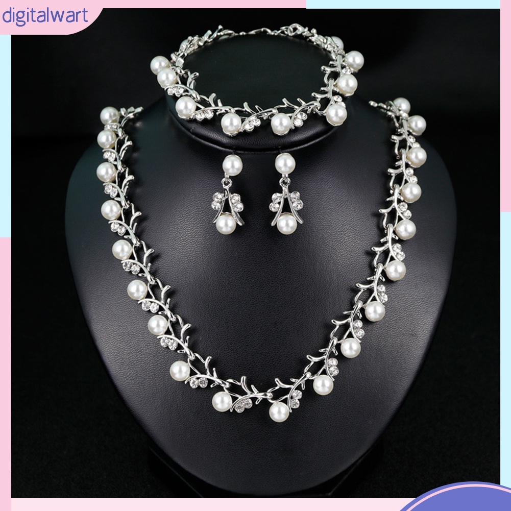 Bộ Trang Sức Đính Ngọc Trai Nhân Tạo Thời Trang Sang Trọng Dành Cho Nữ