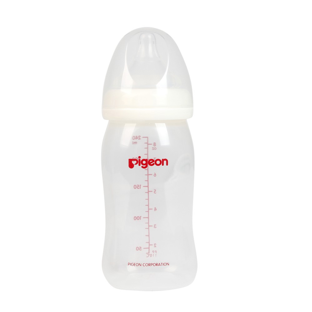 Bình sữa Pigeon PP Plus Cổ Rộng 240ml + KM Áo