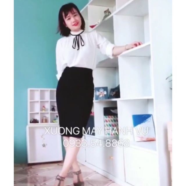 Chân váy bút chì xẻ sau chất umi sang xịn co giãn tốt thời trang Banamo Fashion chân váy bút chì 503 504 | BigBuy360 - bigbuy360.vn