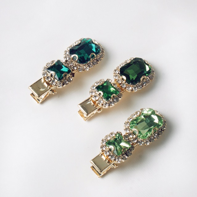 Kẹp tóc đính đá đôi - Emerald Collection