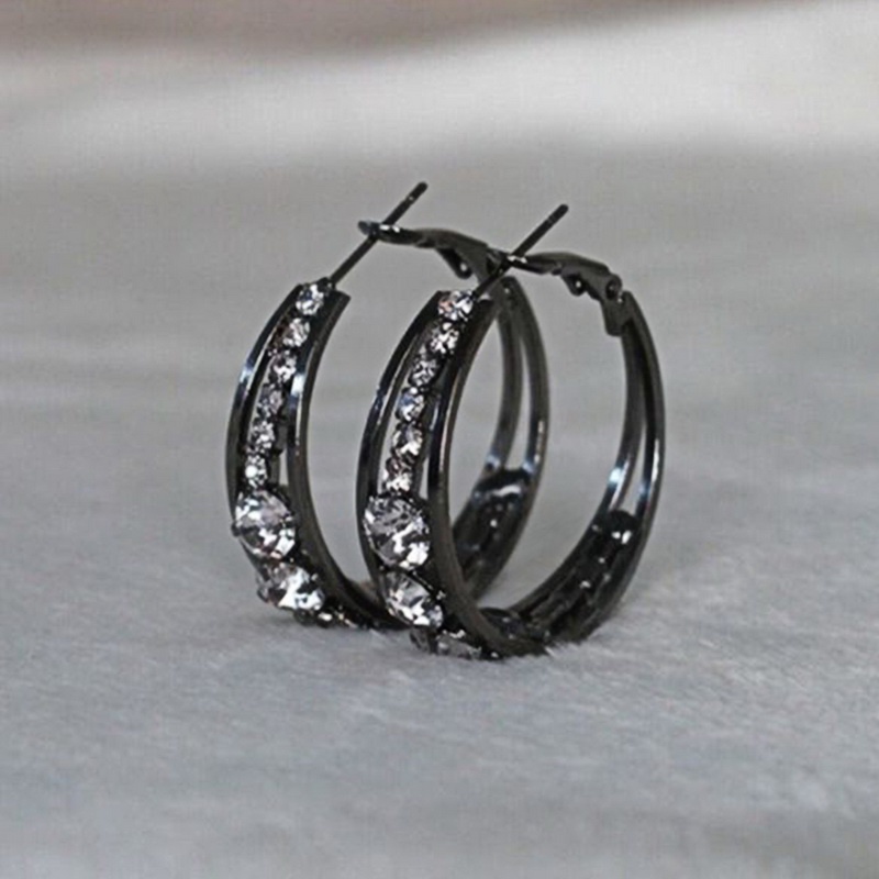 Khuyên Tai Tròn Đính Đá Sang Trọng