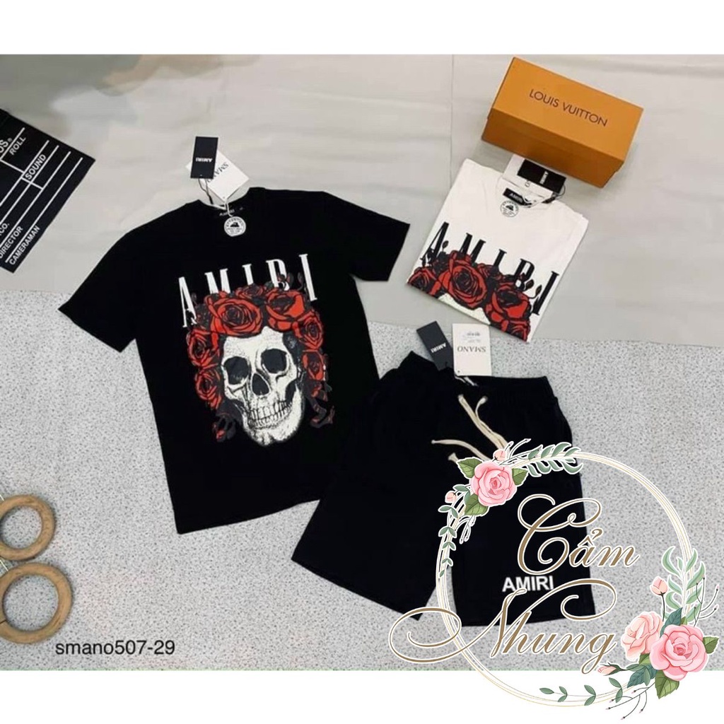Áo Thun Tay Lỡ Đầu Lâu Hoa Hồng CAMNHUNG Áo Thun Nam Nữ Unisex Hot Hit