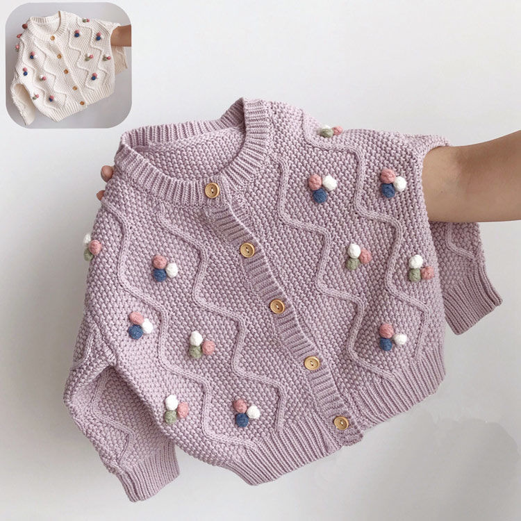 Áo khoác cardigan len cho bé gái