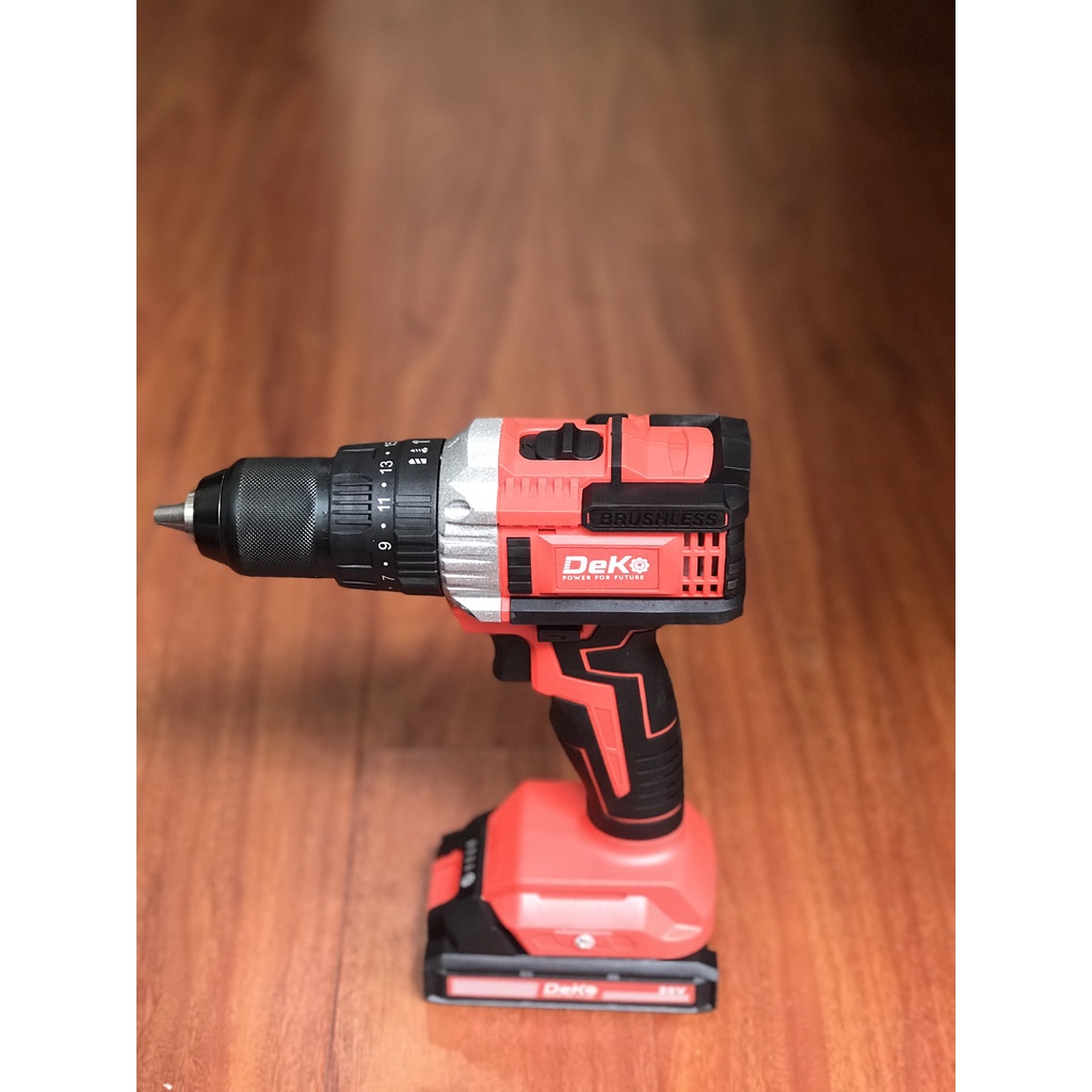 Máy khoan Pin DEKO DK 20V1 Không chổi than , Tặng kèm 2 pin - Hàng chính hãng