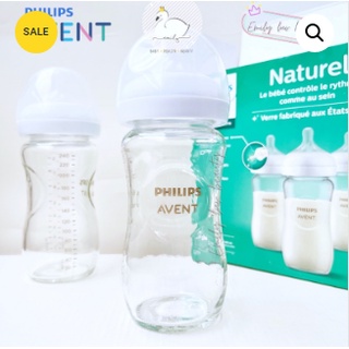 🍀🐾Bình avent natural thủy tinh 120ml và 240ml núm xoắn mềm🍀🐾CHÍNH HÃNG🍀🐾TÁCH SÉT KHÔNG HỘP