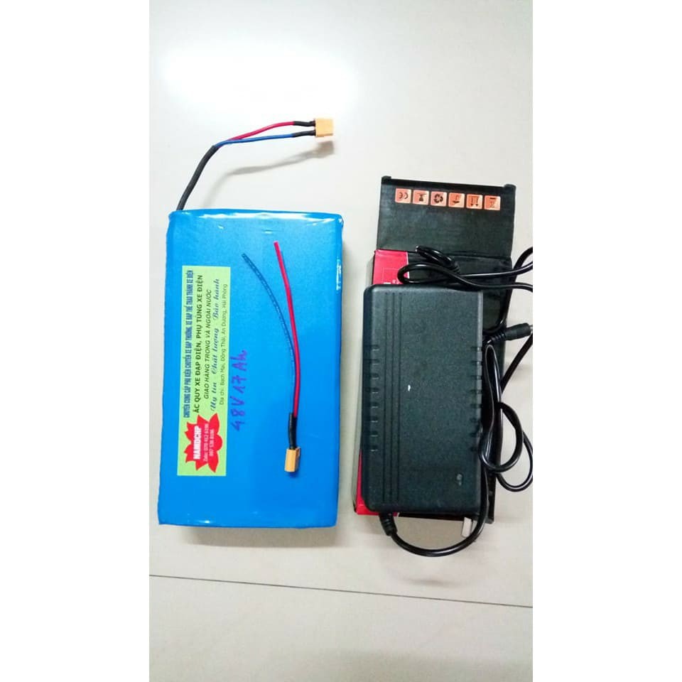HOT.Siêu khủng Khối pin LIion 48v17ah , dùng cho xe đạp điện, xe điện 48v các loại, kèm sạc pin tự ngắt