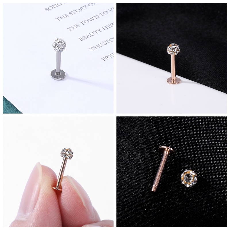 Set 10 / 12 Khuyên Môi 2 / 3 / 4 / 5 / 6mm Bằng Thép Không Gỉ Nhiều Màu Sắc Cá Tính