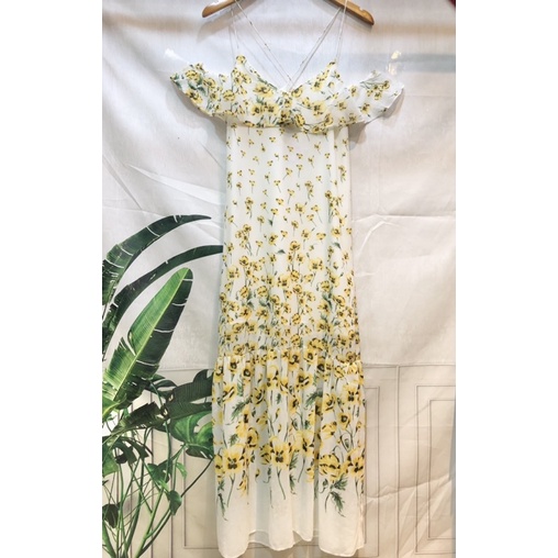 Đầm nữ maxi dáng dài hoạ tiết hoa zara basic