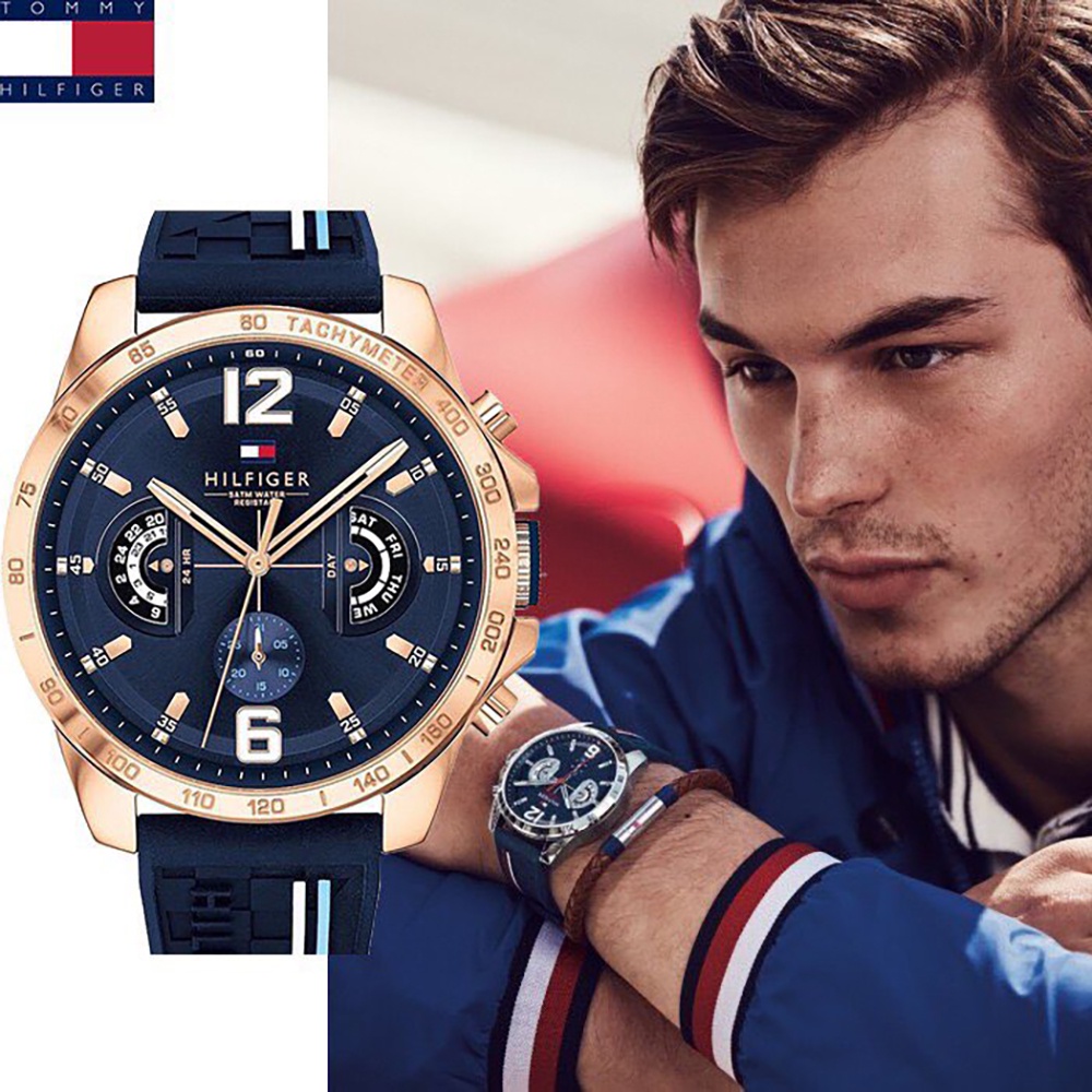 ĐỒNG HỒ NAM TOMMY HILFIGER BLUE SILICONE STRAP BLUE DIAL