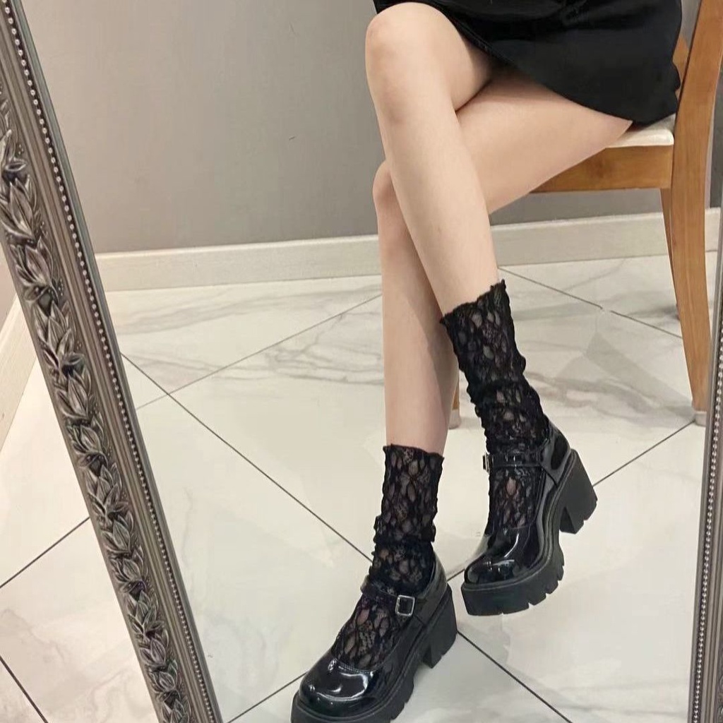 Đôi Vớ Phối Ren Lưới Phong Cách Mary Jane jk Nhật Bản Dễ Thương Dành Cho Nữ