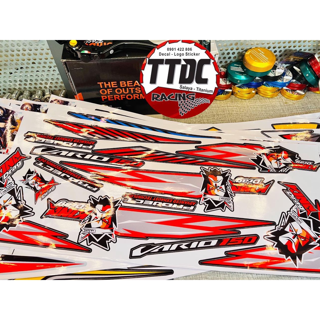 [ Giá 1 bộ ] Tem Decal Vario King Drag đủ màu ✌🇹🇭