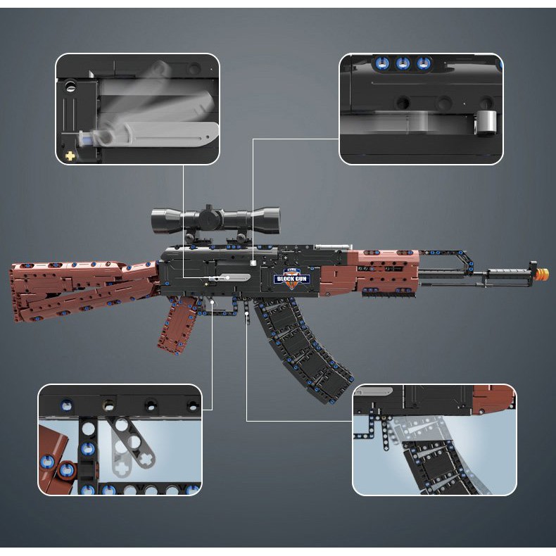 （CÓ SẴN）Đồ chơi lắp ráp mô hinh TECHINIC cada 61009 A K 47