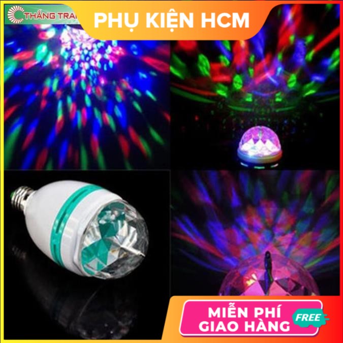 Bóng Đèn Led Sân Khấu Vũ Trường Xoay 7 Màu 💃Freeship💃 Đèn Trang Trí Mini Siêu Đẹp Tặng Kèm Chuôi - Shop Hàng Cực Rẻ