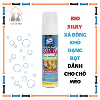 Bio Silky - Sữa tắm khô dạng bọt cho chó mèo - 200ml