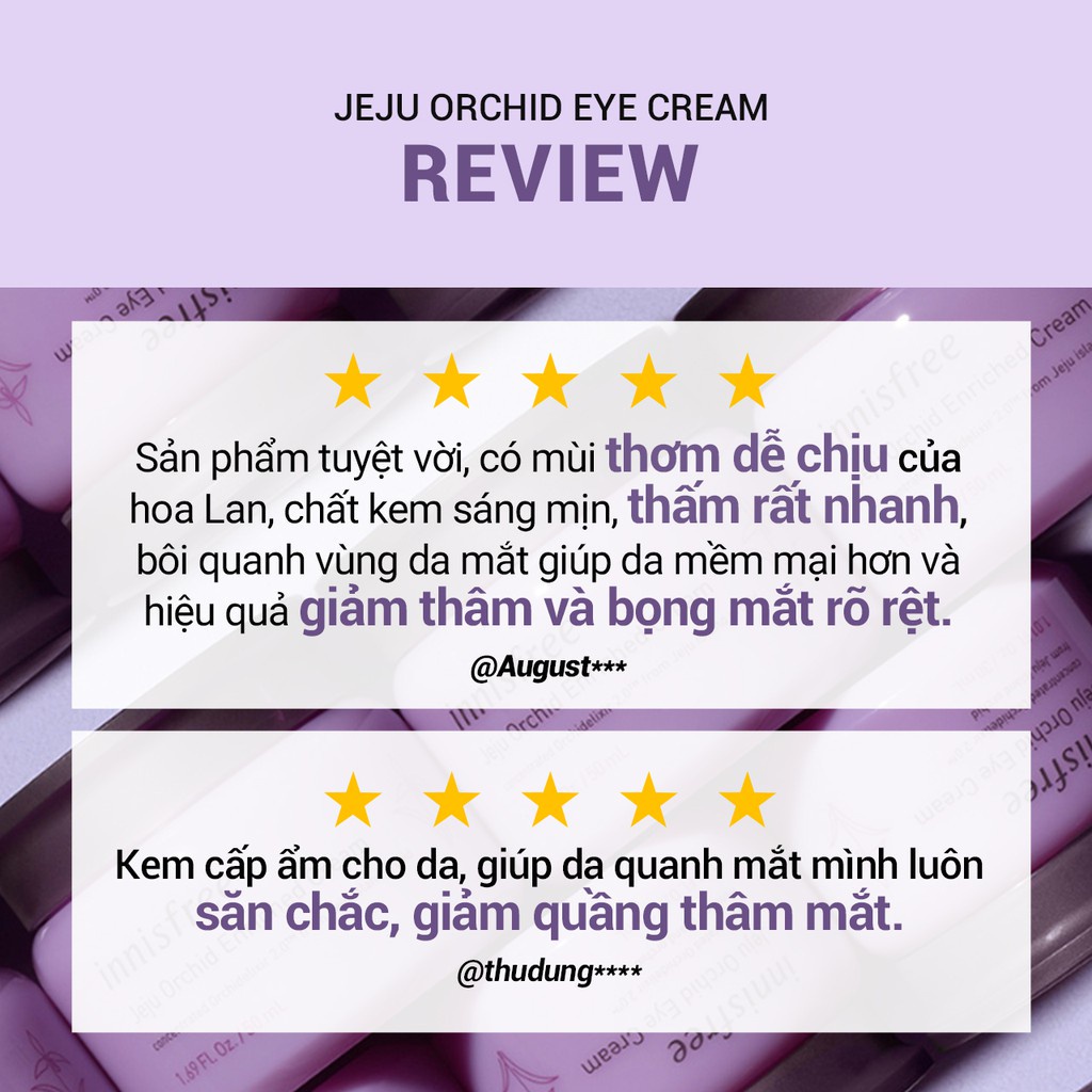 Kem dưỡng da quanh mắt chống lão hóa hoa lan tím innisfree Jeju Orchid Eye Cream 30ml