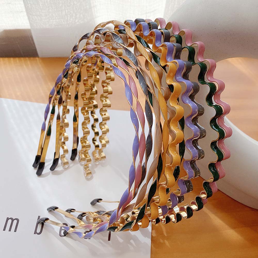 1 Băng Đô Kim Loại Xoắn Ốc Nhiều Màu Thời Trang Cho Nữ