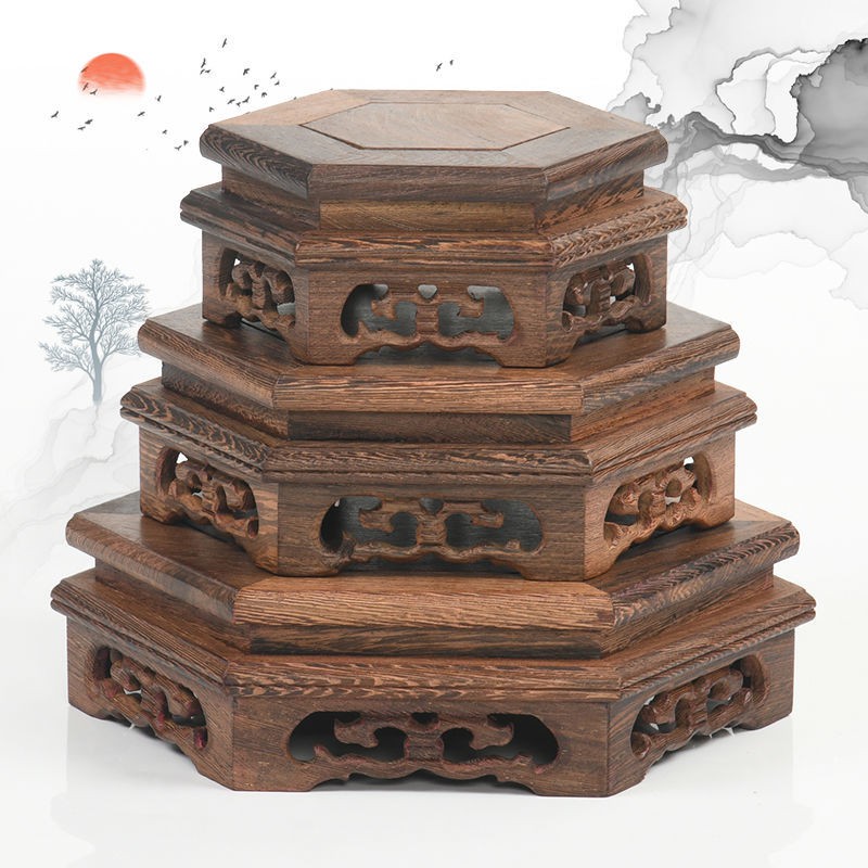 ☫Bình phong mỹ nghệ gỗ gụ điêu khắc Tượng phật bằng đá lẻ ấm trà bonsai Wenwan giá đỡ rắn