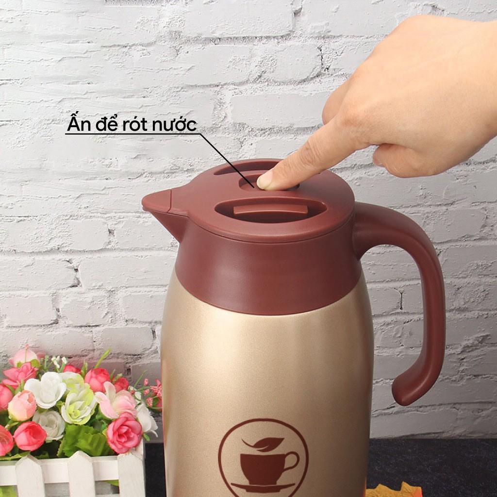 Phích Pha Trà Có Lõi Lọc Trà  2GOOD B18 1.6 Lít - Hàng Chính Hãng Giữ Nhiệt Nóng Lạnh Suốt 24h