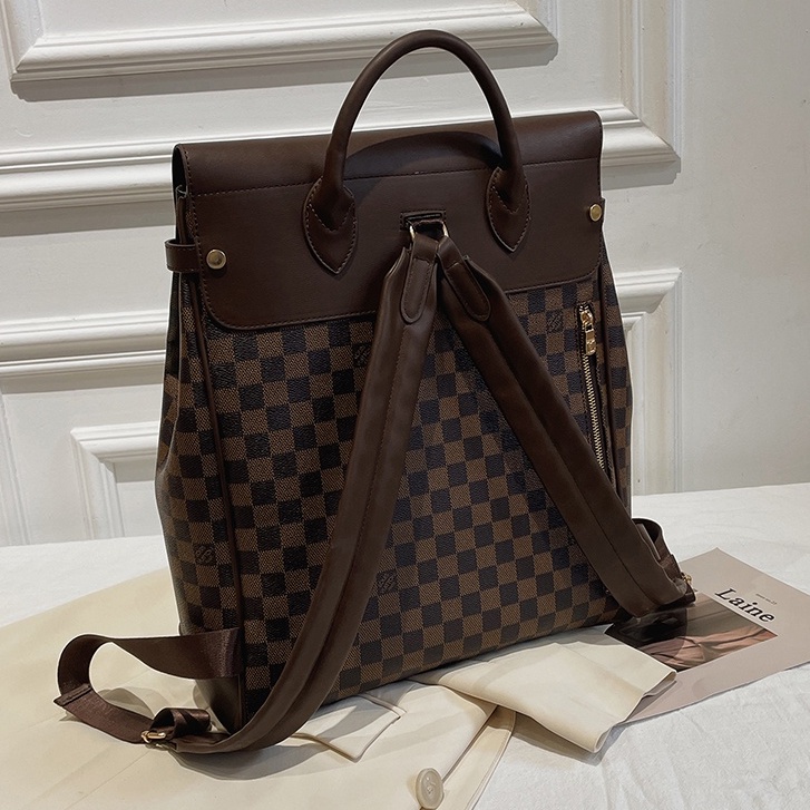 Balo da lv nam nữ PUKA cặp đi học nam nữ da pu chống nước phong cách thời trang cao cấp