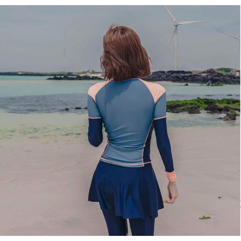 BikiniStoreVn : Đồ Bơi tay dài quần dài S36 - Bikini dài tay váy - Đồ tắm biển nữ kín đáo chống nắng style hàn quốc