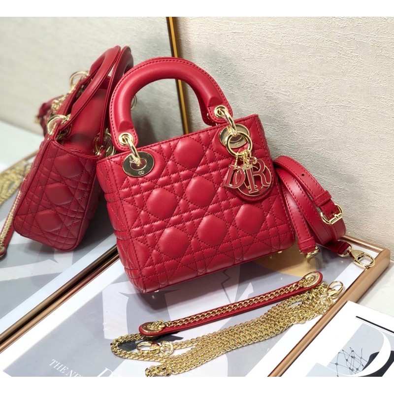 Túi xách nữ da thật cao cấp thương hiệu Lady Dior CD mini size 17 hàng vip 1-1