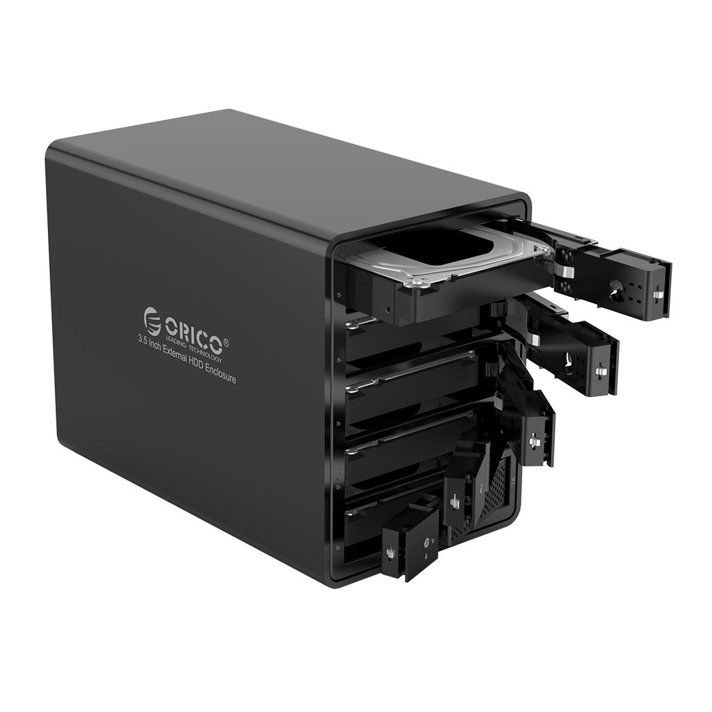 Hộp ổ cứng Orico 9558U3 3.5&quot; 5 khe cắm SATA 3 USB 3.0 Type B Hàng Chính Hãng