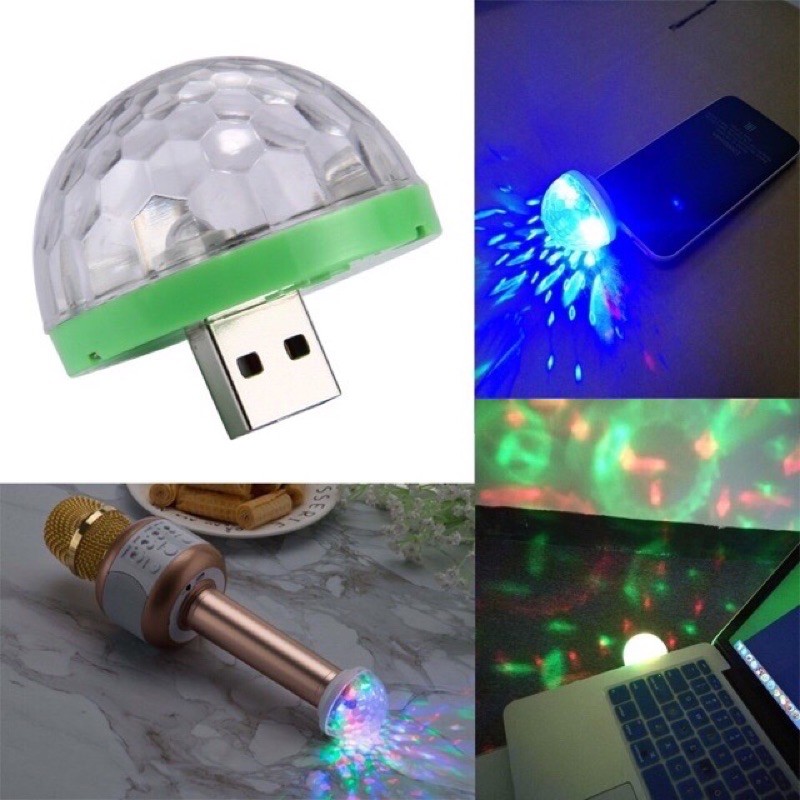 Đèn Led Vũ Trường Mini Cổng USB nhiều màu cảm ứng theo nhạc siêu sáng lung linh hát karaoke lãng mạn ánh sáng sập sình