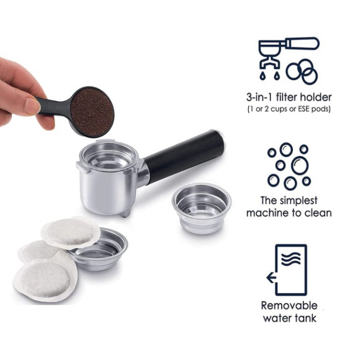 Sản Phẩm Máy pha cà phê chuyên dụng, thương hiệu cao cấp Delonghi - EC685.M. Bảo hành 12 tháng (Công suất 1300W) .