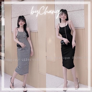 Đầm body 2 dây cotton co giãn 4 chiều hở lưng sexy bychang