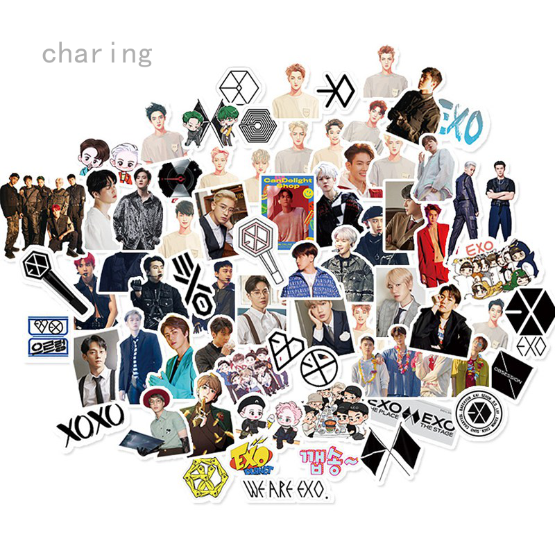 Bộ 65 hình dán nhóm nhạc Hàn Quốc EXO độc đáo
