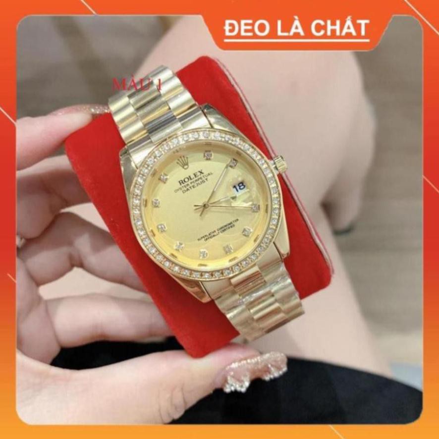 [Free Sip]  [Siêu Phẩm]  Đồng hồ nam rolex dây kim loại viền đính đá hoàn hảo - Đồng hồ Rolex Việt Nam  leocamwatch