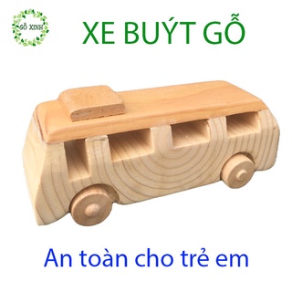 Xe buýt Xe Bus đồ chơi gỗ an toàn cho bé hàng xuất khẩu đồ chơi trẻ em shop gỗ xinh