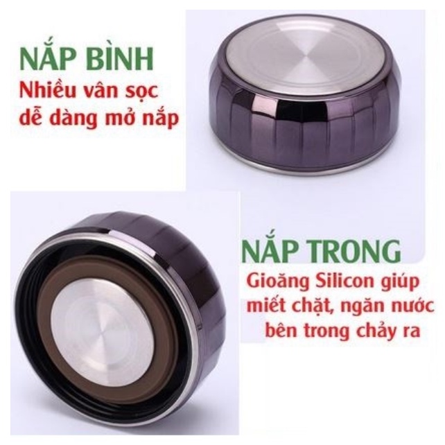 Bình giữ nhiệt tráng gương 1000ml -1200ml -1500ml nắp titan