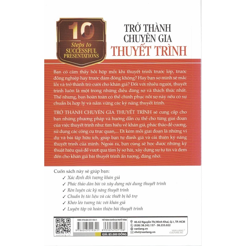 Sách 10 Bước Thực Hành - Trở Thành Chuyên Gia Thuyết Trình - VLG