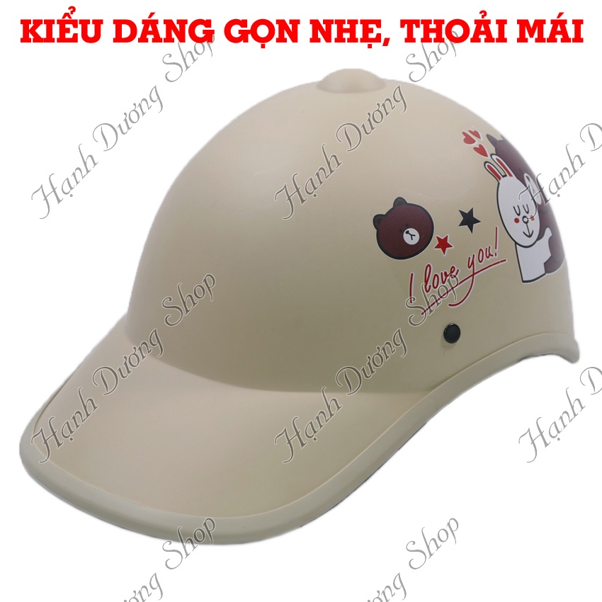 [Dán hình ngẫu nhiên] Nón bảo hiểm lưỡi trai nữ khoét đuôi thời trang cá tính - Hình ngẫu nhiên